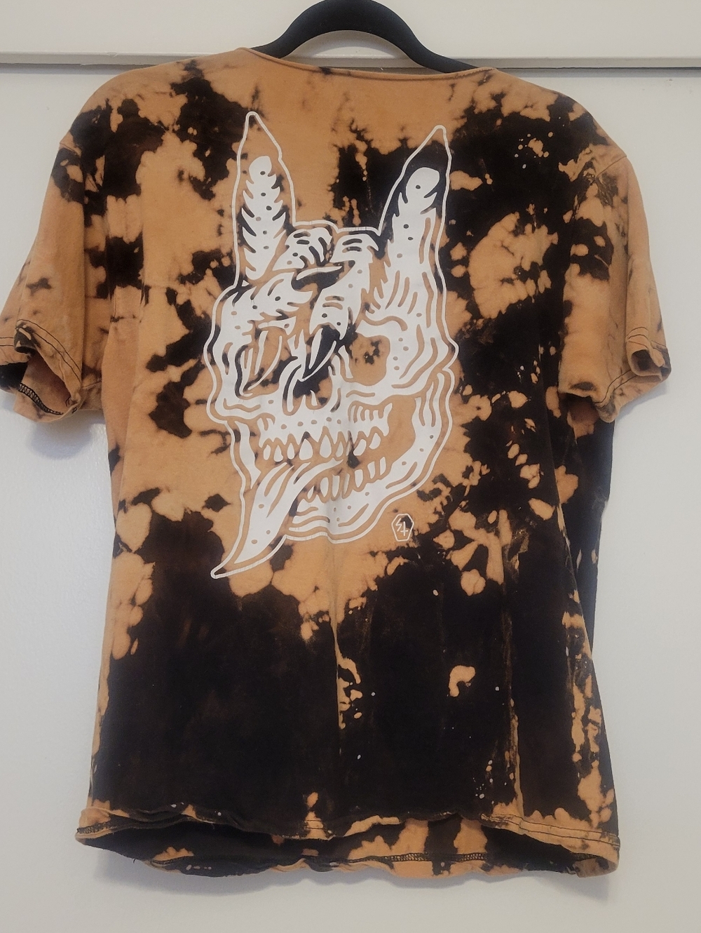 Sketchy Tank Lurking Class Bleach Dye Skull Tee Medium Seek & Destroy Graphic